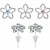 Hypoallergenic Plastic Post Flower Stud Earrings 