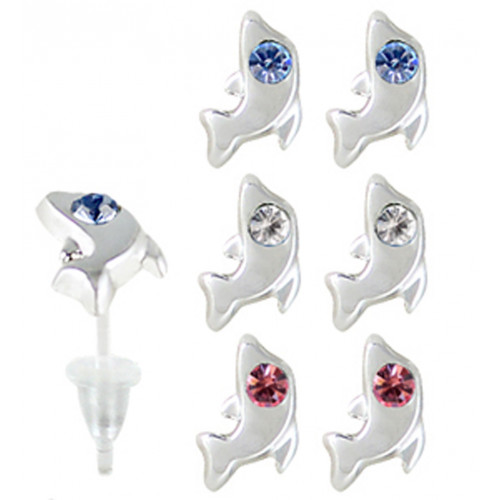Hypoallergenic Plastic Post Fish Stud Earrings
