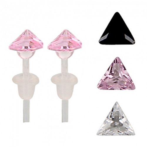 Hypoallergenic Plastic Post Triangular Stud Earrings