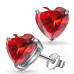 Silver Solitaire CZ Heart Cut Stud Earrings ‐ Quality tested by Sheffield Assay Office England
