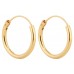 Gold Plated Unisex High Polished Round Hoop Earrings - Various Sizes ‐ Quality tested by Sheffield Assay Office England
