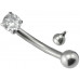 SURGICAL STEEL 316L INTERNAL BARBELL WITH AAA LASER CUT CLEAR CRYSTAL ‐ Quality tested by Sheffield Assay Office England