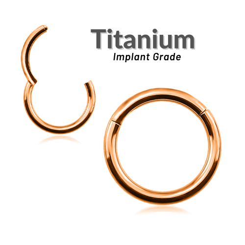 Titanium Hinged Segment Ring Rose Gold ‐ Quality tested by Sheffield Assay Office England